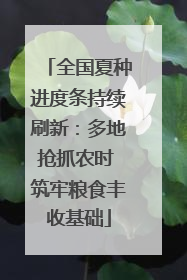 全国夏种进度条持续刷新：多地抢抓农时 筑牢粮食丰收基础