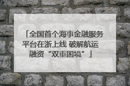 全国首个海事金融服务平台在浙上线 破解航运融资“双重困境”