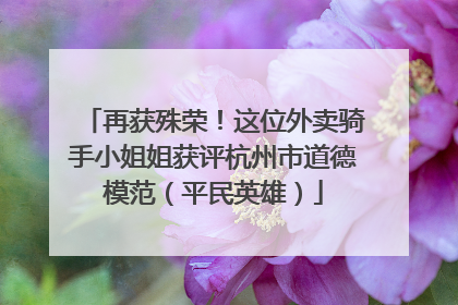 再获殊荣！这位外卖骑手小姐姐获评杭州市道德模范（平民英雄）