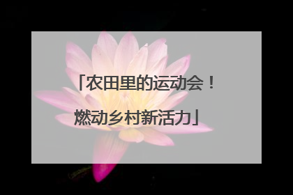 农田里的运动会！燃动乡村新活力