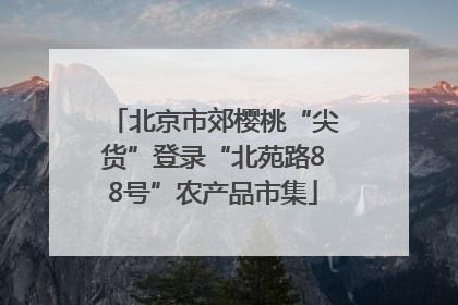 北京市郊樱桃“尖货”登录“北苑路88号”农产品市集