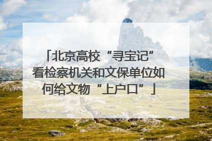 北京高校“寻宝记” 看检察机关和文保单位如何给文物“上户口”