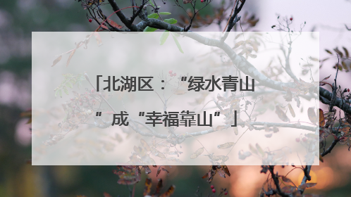 北湖区：“绿水青山”成“幸福靠山”