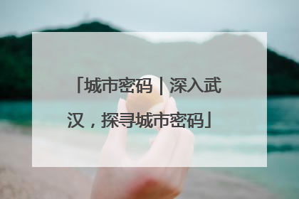 城市密码｜深入武汉，探寻城市密码