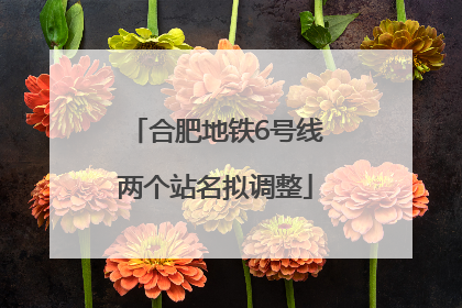 合肥地铁6号线两个站名拟调整