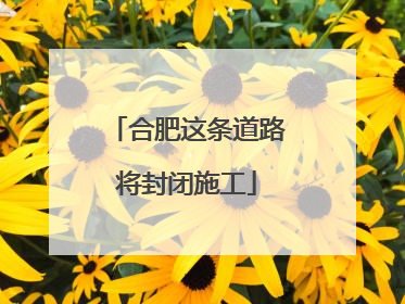 合肥这条道路将封闭施工