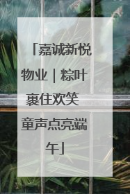 嘉诚新悦物业｜粽叶裹住欢笑 童声点亮端午