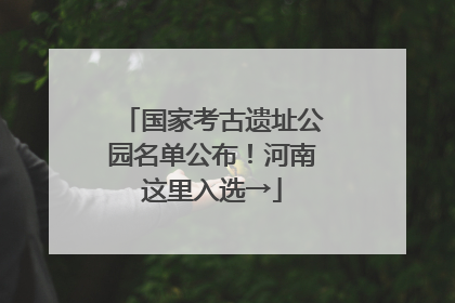 国家考古遗址公园名单公布！河南这里入选→