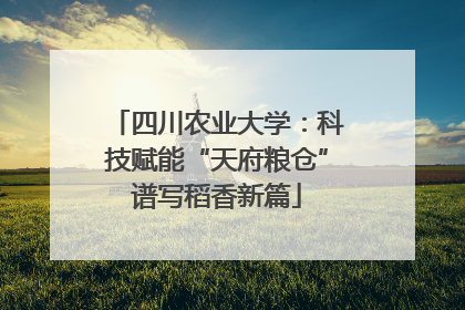 四川农业大学：科技赋能“天府粮仓”谱写稻香新篇