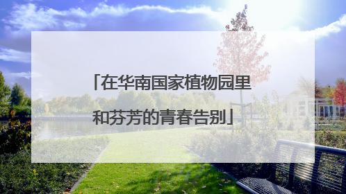 在华南国家植物园里和芬芳的青春告别