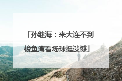 孙继海：来大连不到梭鱼湾看场球挺遗憾
