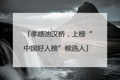 孝感池汉桥，上榜“中国好人榜”候选人