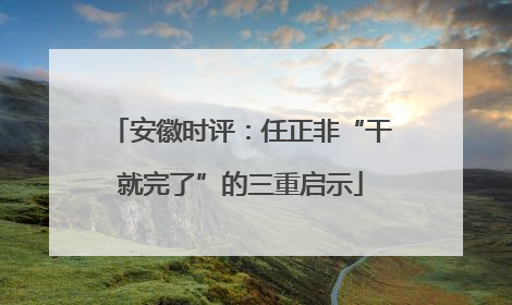 安徽时评：任正非“干就完了”的三重启示