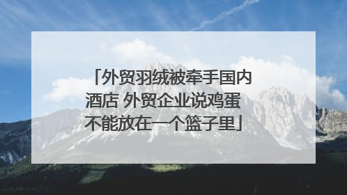 外贸羽绒被牵手国内酒店 外贸企业说鸡蛋不能放在一个篮子里