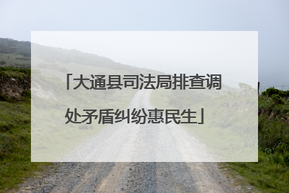 大通县司法局排查调处矛盾纠纷惠民生
