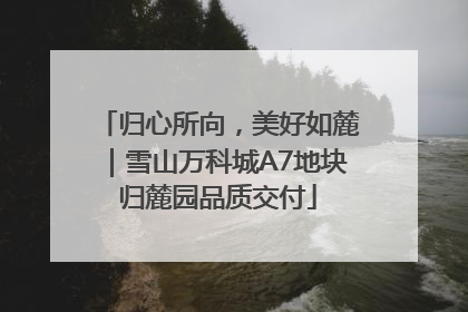 归心所向，美好如麓｜雪山万科城A7地块归麓园品质交付
