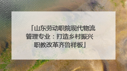 山东劳动职院现代物流管理专业：打造乡村振兴职教改革齐鲁样板