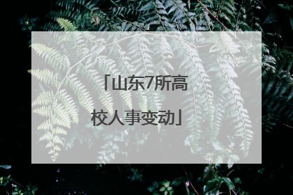 山东7所高校人事变动