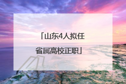 山东4人拟任省属高校正职
