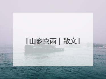 山乡喜雨｜散文