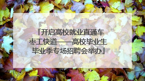 开启高校就业直通车 枣工快道——高校毕业生毕业季专场招聘会举办