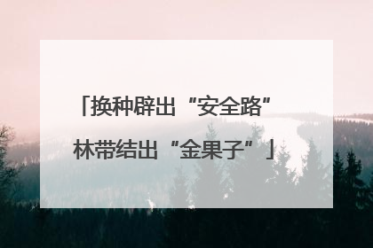 换种辟出“安全路” 林带结出“金果子”