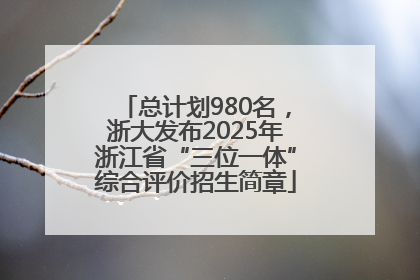 总计划980名，浙大发布2025年浙江省“三位一体”综合评价招生简章