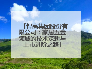 悍高集团股份有限公司：家居五金领域的技术深耕与上市进阶之路