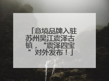 意境品牌入驻苏州吴江震泽古镇，“震泽四宝”对外发布！
