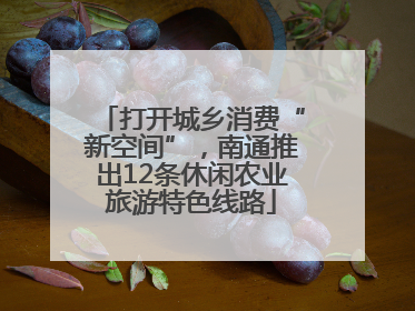打开城乡消费“新空间”，南通推出12条休闲农业旅游特色线路