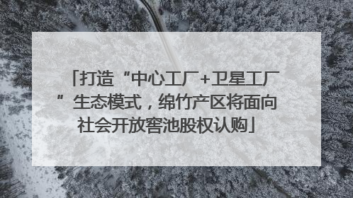 打造“中心工厂+卫星工厂”生态模式，绵竹产区将面向社会开放窖池股权认购