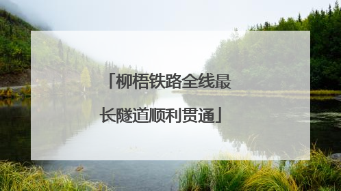 柳梧铁路全线最长隧道顺利贯通