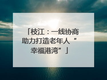枝江：一线协商助力打造老年人“幸福港湾”