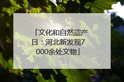 文化和自然遗产日：河北新发现7000余处文物