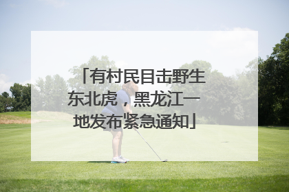 有村民目击野生东北虎，黑龙江一地发布紧急通知