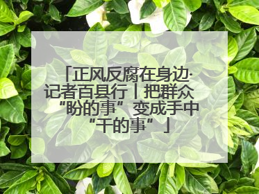 正风反腐在身边·记者百县行丨把群众“盼的事”变成手中“干的事”