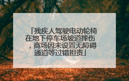 残疾人驾驶电动轮椅在地下停车场坡道摔伤，商场因未设置无障碍通道等过错担责