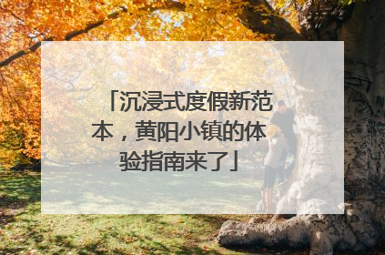 沉浸式度假新范本，黄阳小镇的体验指南来了