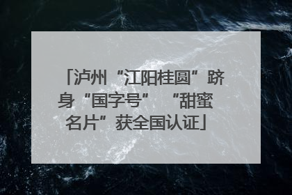 泸州“江阳桂圆”跻身“国字号” “甜蜜名片”获全国认证