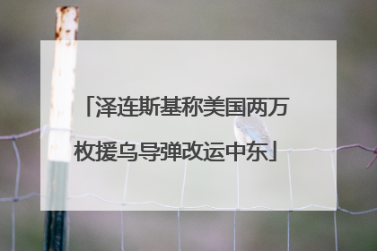 泽连斯基称美国两万枚援乌导弹改运中东
