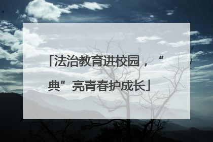 法治教育进校园，“典”亮青春护成长