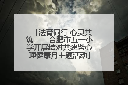 法育同行 心灵共筑——合肥市五一小学开展结对共建暨心理健康月主题活动