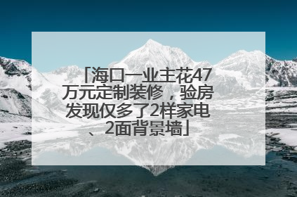 海口一业主花47万元定制装修，验房发现仅多了2样家电、2面背景墙