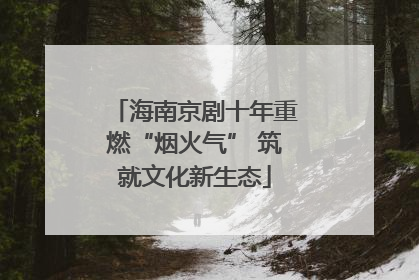 海南京剧十年重燃“烟火气” 筑就文化新生态