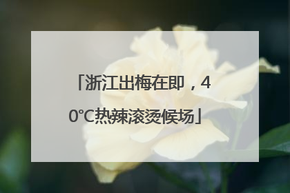 浙江出梅在即，40℃热辣滚烫候场