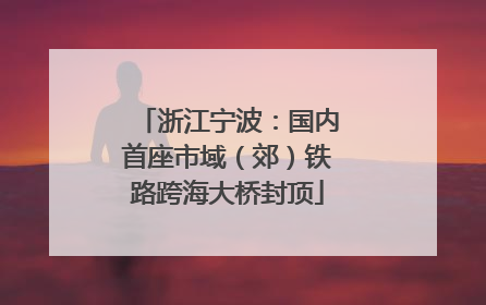 浙江宁波：国内首座市域（郊）铁路跨海大桥封顶