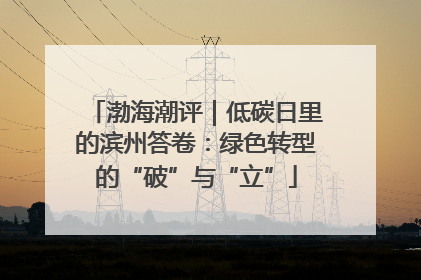 渤海潮评｜低碳日里的滨州答卷：绿色转型的“破”与“立”