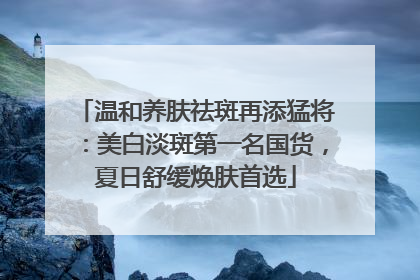 温和养肤祛斑再添猛将：美白淡斑第一名国货，夏日舒缓焕肤首选