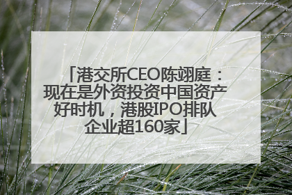 港交所CEO陈翊庭：现在是外资投资中国资产好时机，港股IPO排队企业超160家