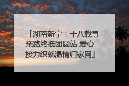 湖南新宁：十八载寻亲路终抵团圆站 爱心接力织就温情归家网